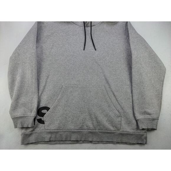 Mens Adidas Pullover Hoodie Size L Gray Big Wraparound Logo Sweatshirt - Picture 4 of 12